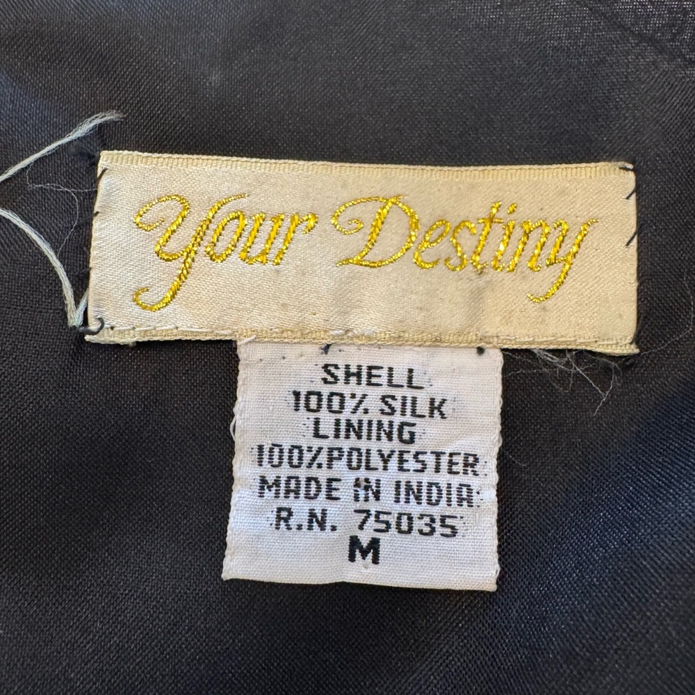 Vintage Embroidered Black Silk Floral Vest - Picture 10 of 11